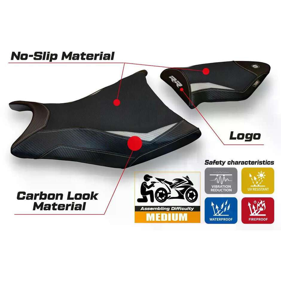 TPZ Italia Sitzbezug speziell für BMW S 1000 RR 2009-2011 Alabama 2