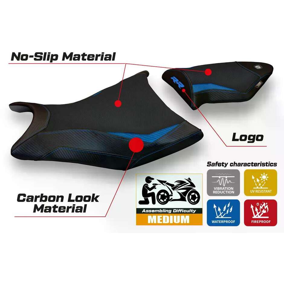TPZ Italia Sitzbezug speziell für BMW S 1000 RR 2009-2011 Alabama 2