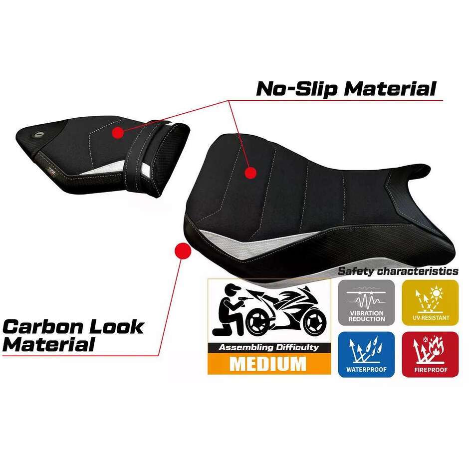 TPZ Italia Sitzbezug speziell für BMW S 1000 RR 2012-2014 Modell Igrim Ultragrip