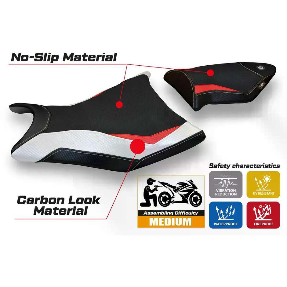 TPZ Italia Sitzbezug speziell für BMW S 1000 RR (Modelljahre 2009–2011), Sonderfarbe Alabama