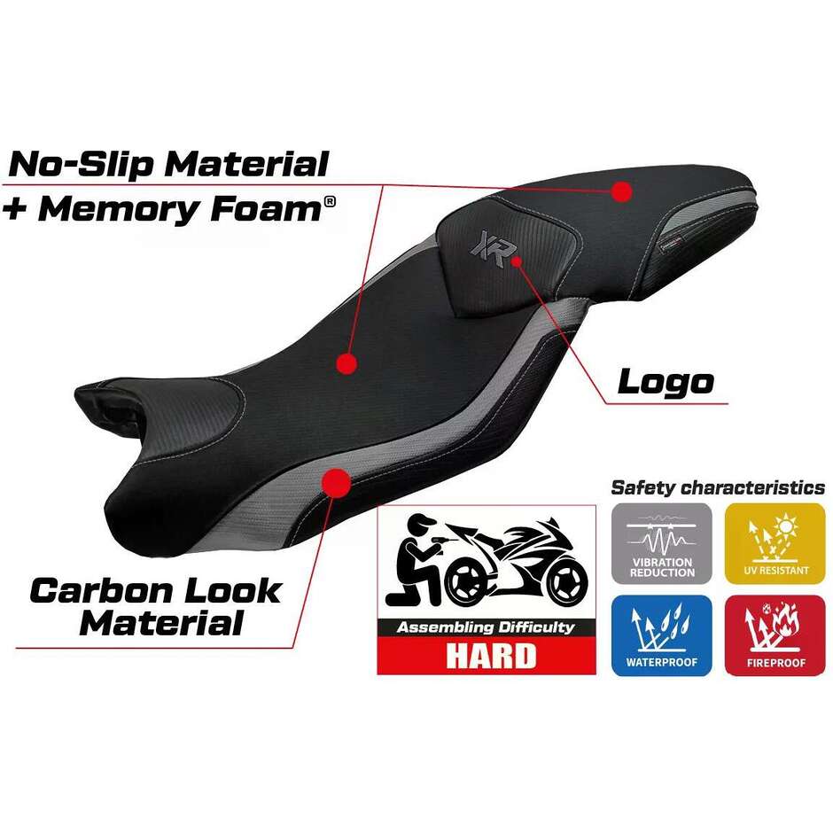 TPZ Italia Sitzbezug speziell für BMW S 1000 XR (Modelljahre 2015–2019) mit Ardea Komfortsystem