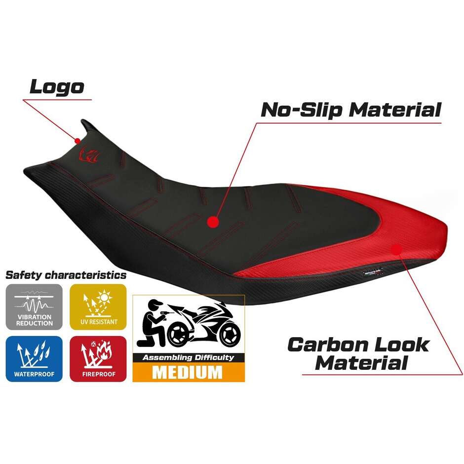 TPZ Italia Sitzbezug speziell für das Modell Aprilia Dorsoduro 750 - 900 - 1200 2010-2020 Trieste Ultragrip