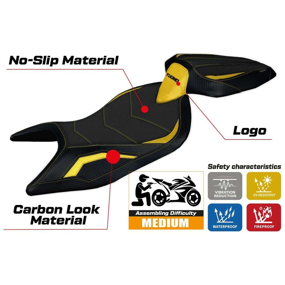 TPZ Italia Sitzbezug speziell für das Modell Aprilia Tuono 660 2021-2024 Sparta Ultragrip