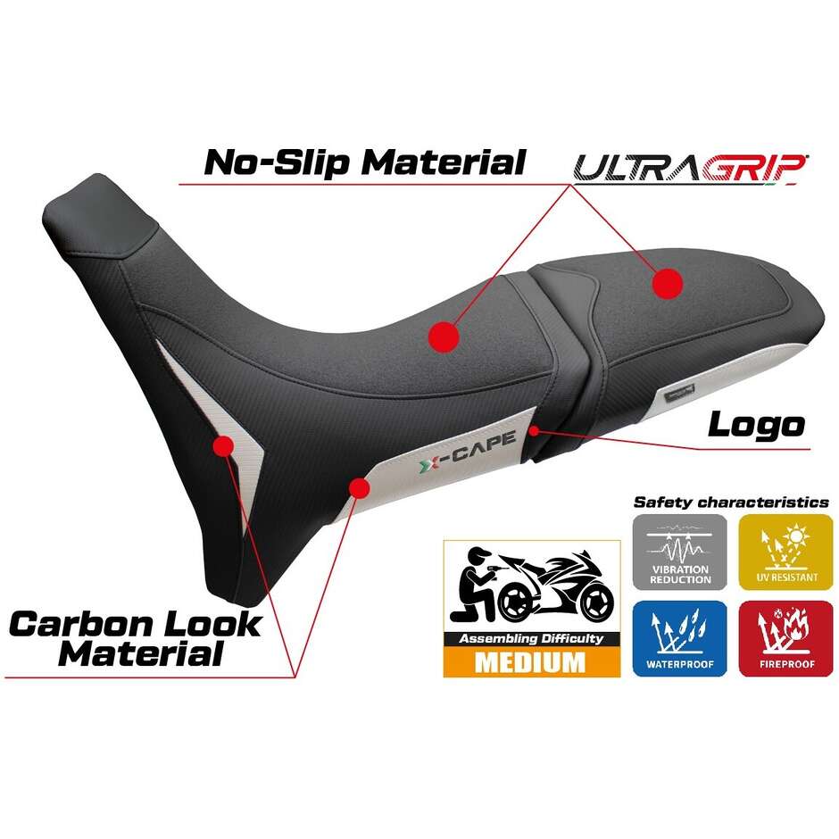 TPZ Italia Sitzbezug speziell für das Modell Moto Morini X-Cape 700 2025 - 2026 Rieti Ultragrip