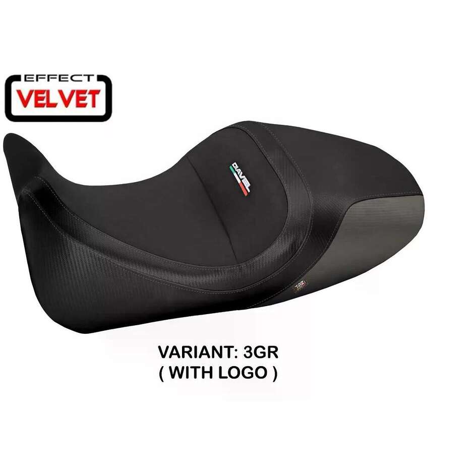 TPZ Italia Sitzbezug speziell für Ducati Diavel 2014–2018, Farbe: Imola 1, Samt