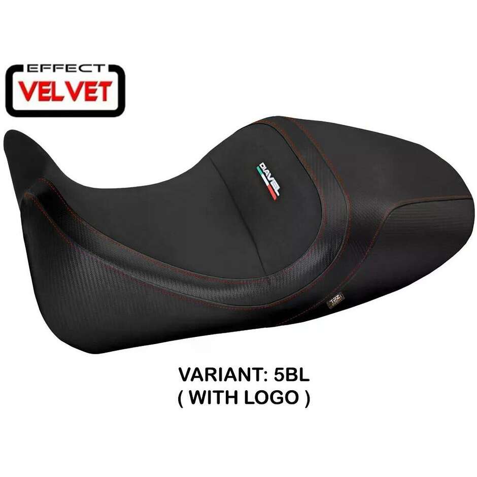 TPZ Italia Sitzbezug speziell für Ducati Diavel 2014–2018, Farbe: Imola 1, Samt
