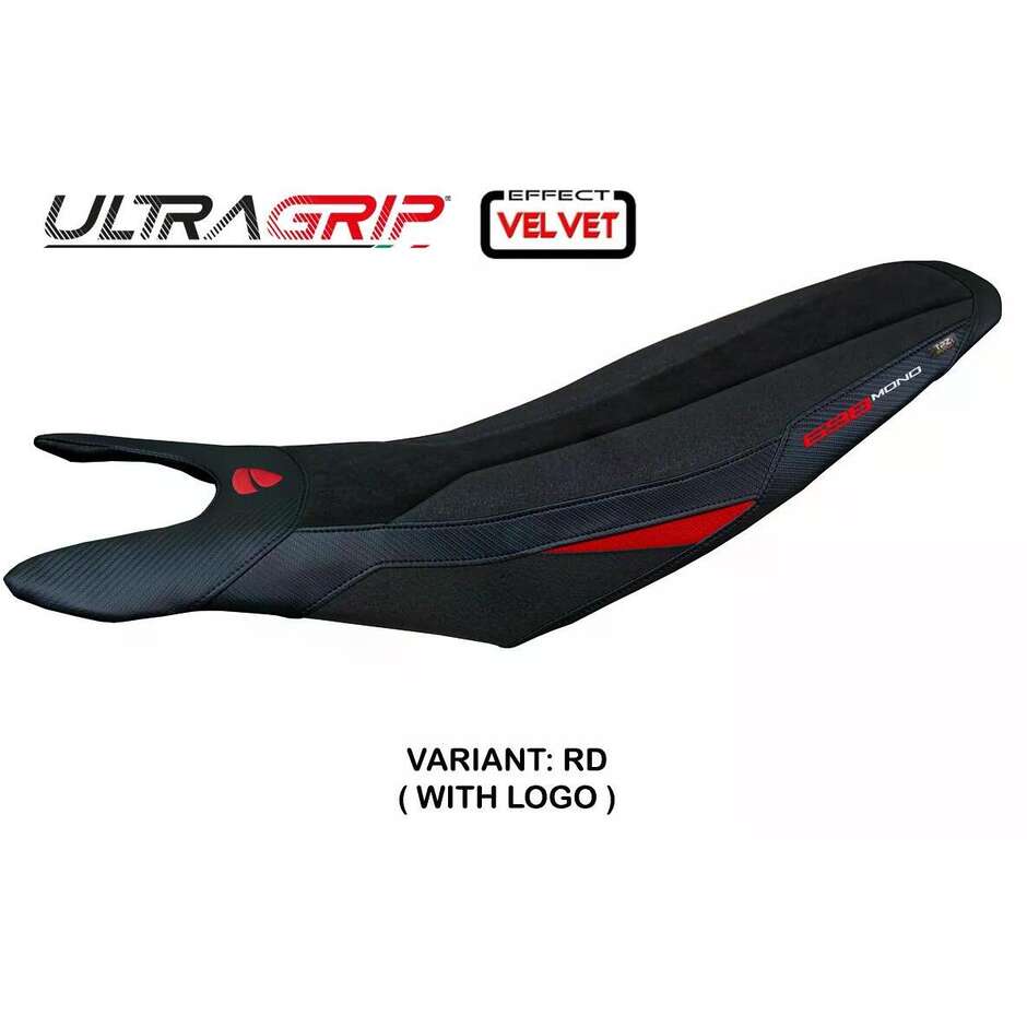 TPZ Italia Sitzbezug speziell für Ducati Hypermotard 698 Mono 2024/2025 Cairoli Velvet Ultragrip Modell