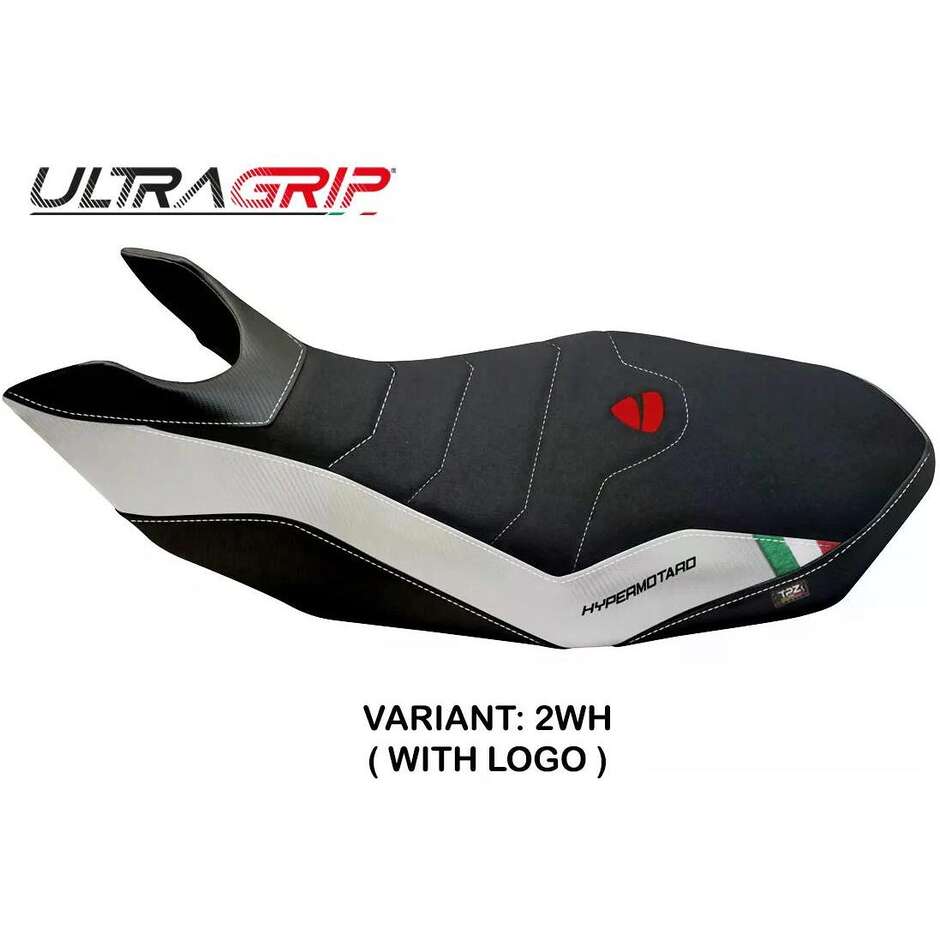 TPZ Italia Sitzbezug speziell für Ducati Hypermotard 796 / 1100 / 1100 EVO (Modelljahre 2007–2012), Ribe 2 Ultragrip