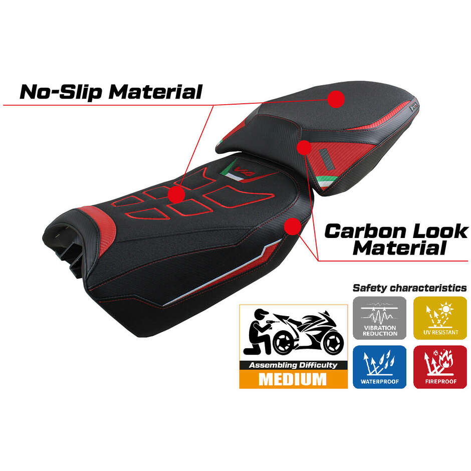 TPZ Italia Seat Cover Specific for Ducati Multistrada V4 20222025 Model Safi Ultragrip