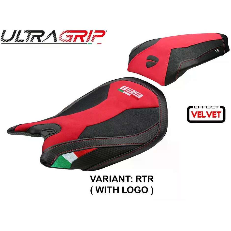 TPZ Italia Sitzbezug speziell für Ducati Panigale 1199 2011-2015 Modell Pesaro Velvet Ultragrip