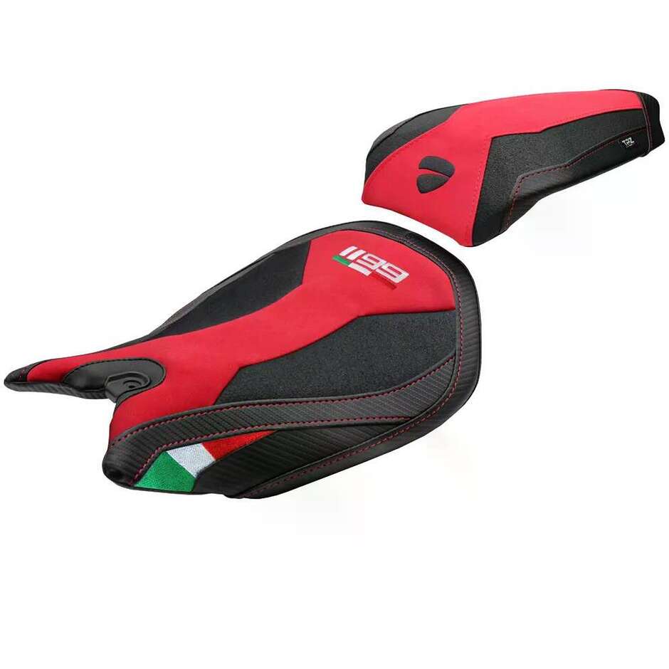 TPZ Italia Sitzbezug speziell für Ducati Panigale 1199 2011-2015 Modell Pesaro Velvet Ultragrip