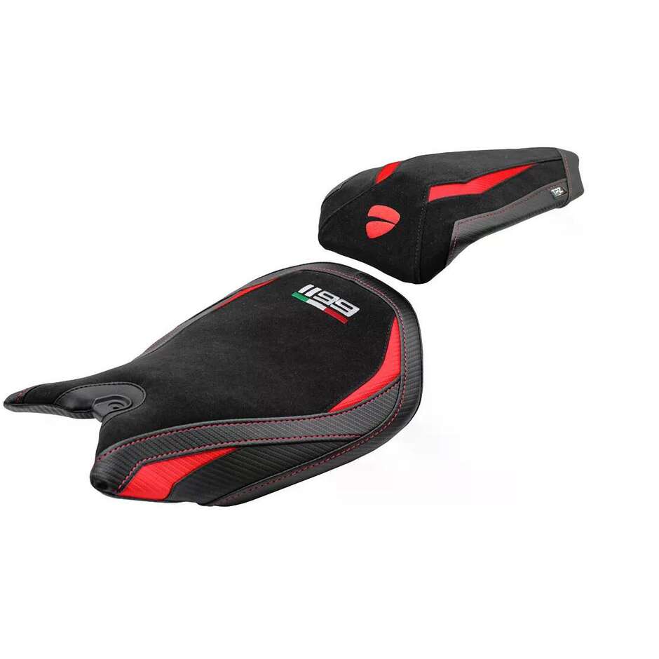 TPZ Italia Sitzbezug speziell für Ducati Panigale 1199 2011–2015, Modell Pesaro, Samt