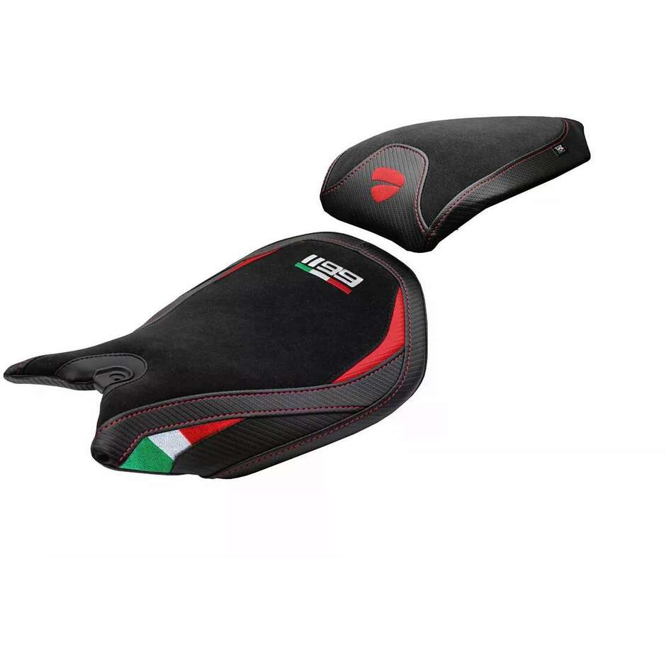 TPZ Italia Sitzbezug speziell für Ducati Panigale 1199 (Modelljahre 2011–2015), Pesaro Velvet Komfortsystem