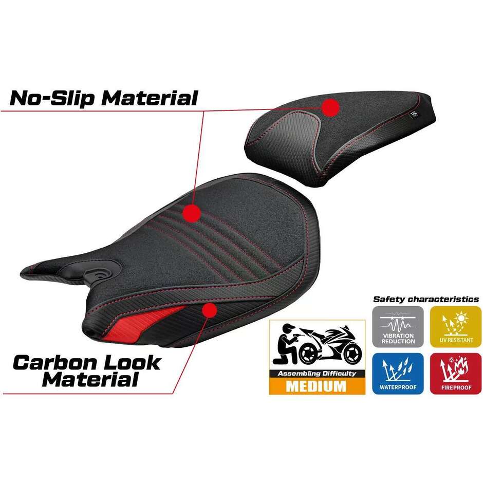 TPZ Italia Sitzbezug speziell für Ducati Panigale 899 2013–2015, Modell Ordona Ultragrip