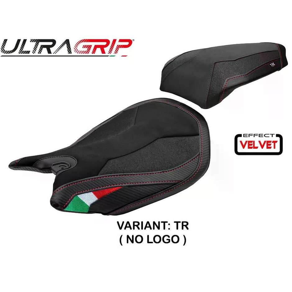 TPZ Italia Sitzbezug speziell für Ducati Panigale 959 (Modelljahre 2016–2018), Walnuss-Samt, Ultragrip