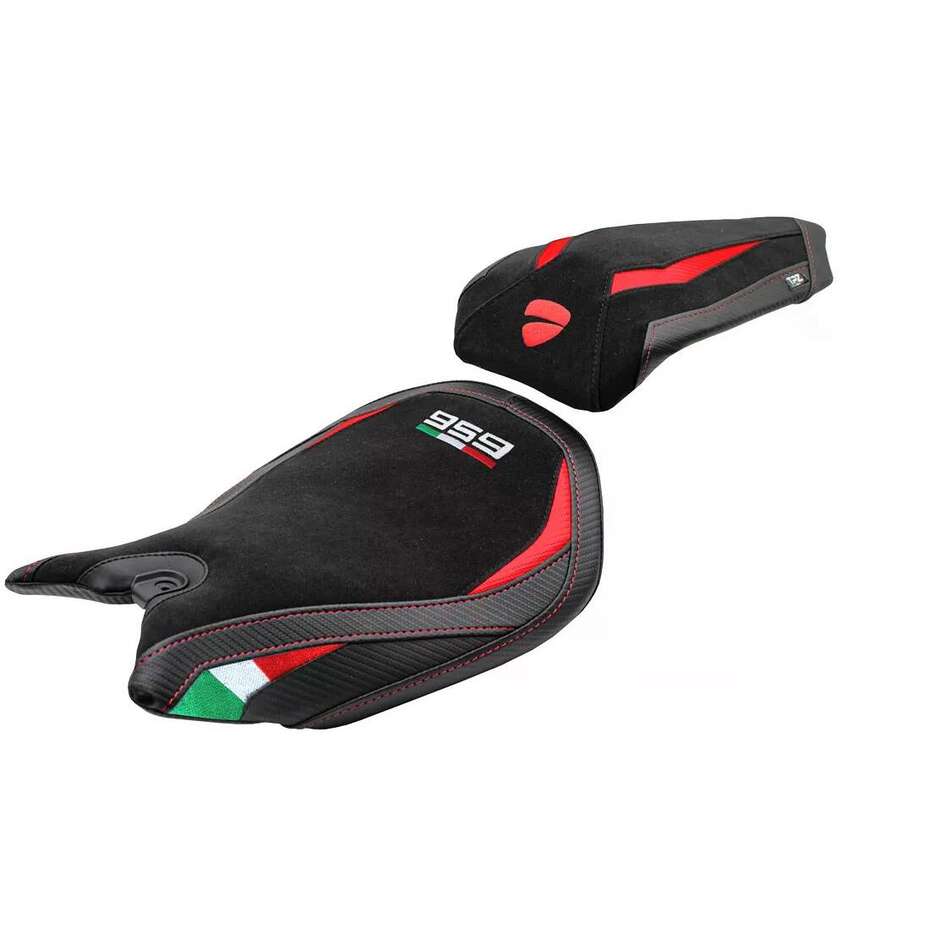 TPZ Italia Sitzbezug speziell für Ducati Panigale 959 (Modelljahre 2016–2018), Walnuss-Samt
