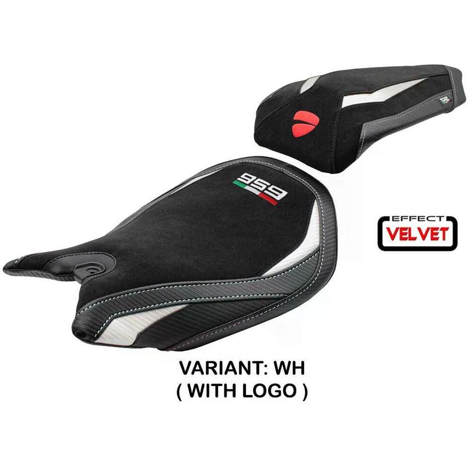 TPZ Italia Sitzbezug speziell für Ducati Panigale 959 (Modelljahre 2016–2018), Walnuss-Samt