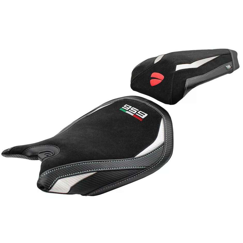 TPZ Italia Sitzbezug speziell für Ducati Panigale 959 (Modelljahre 2016–2018), Walnuss-Samt