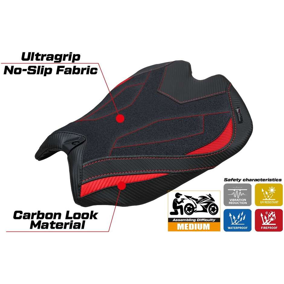 TPZ Italia Sitzbezug speziell für Ducati Panigale V4 Modell 2025 Argenta High Ultragrip