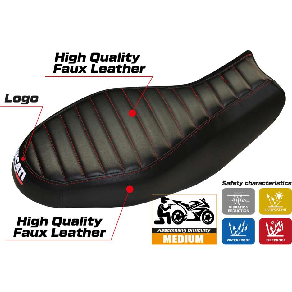 TPZ Italia Sitzbezug speziell für Ducati Scrambler 400 / 800 / 1100 (2015–2024), Modell Procida