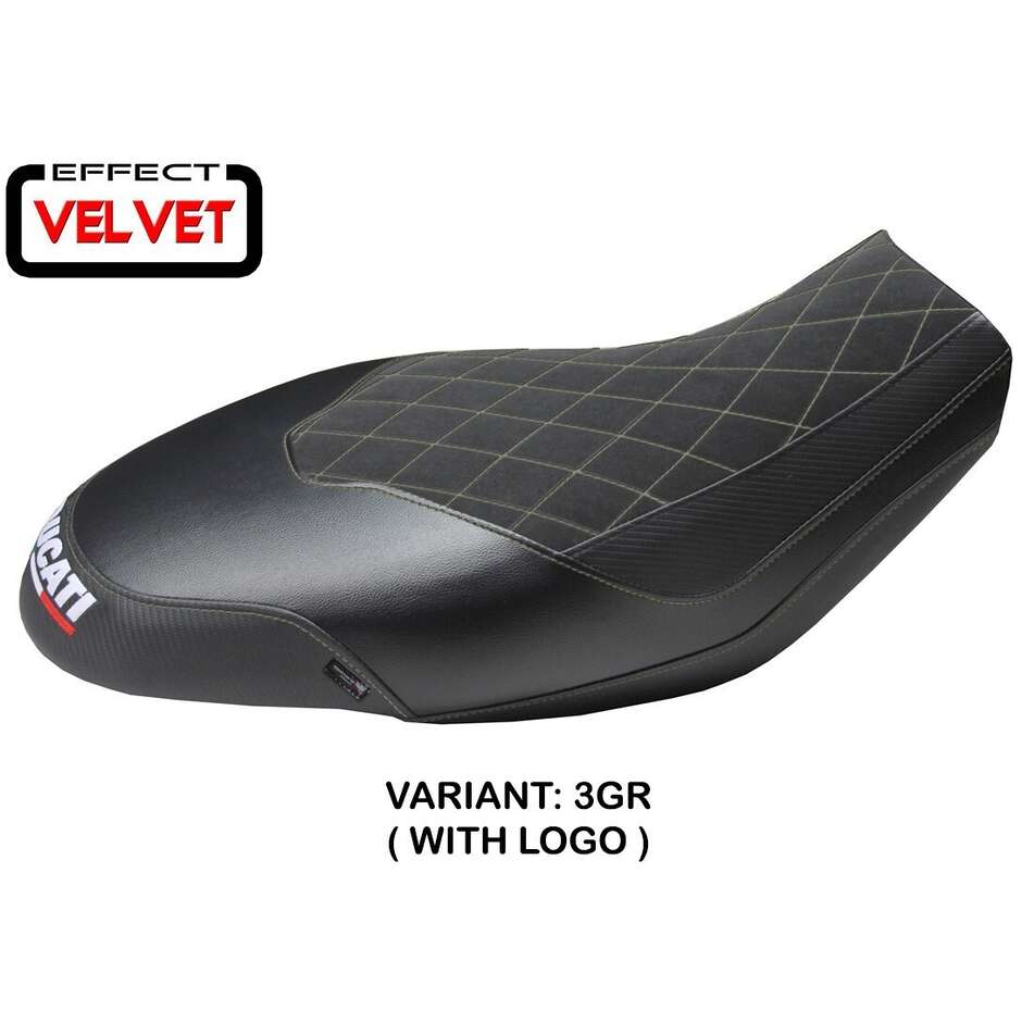 TPZ Italia Sitzbezug speziell für Ducati Scrambler 400 / 800 / 1100 (Modelljahre 2015–2024), Material: Ischia Velvet