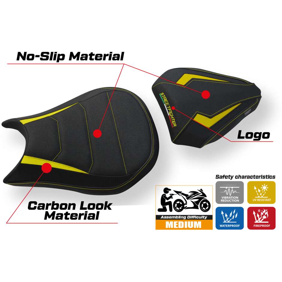 TPZ Italia Sitzbezug speziell für Ducati Streetfighter 2009–2015 Florida Ultragrip Modell
