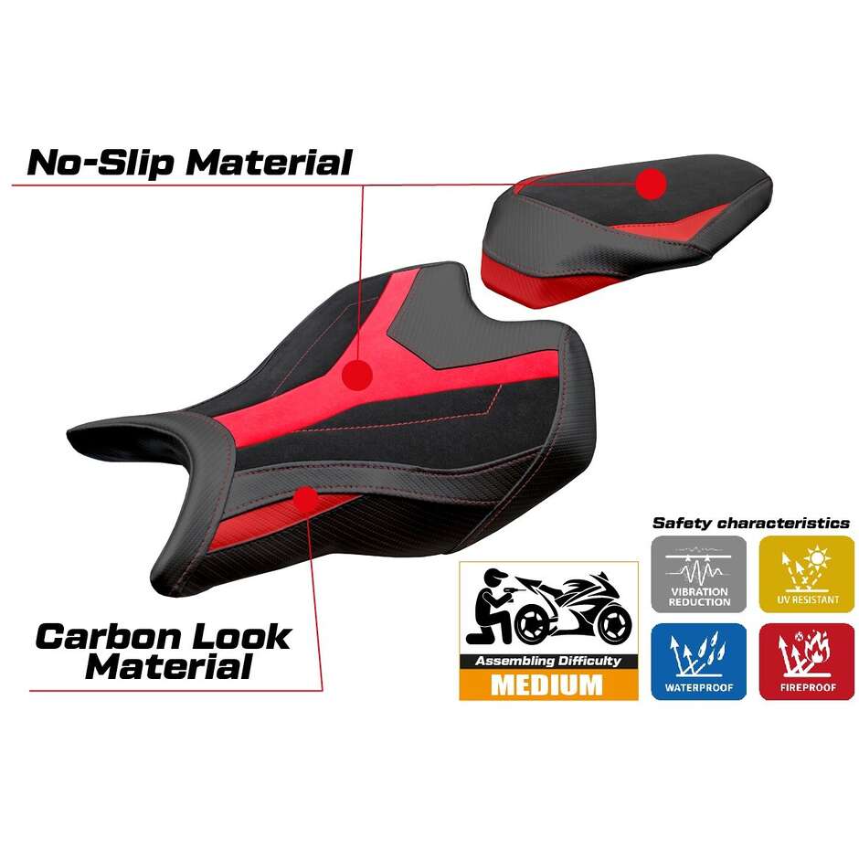 TPZ Italia Sitzbezug speziell für Ducati Streetfighter V2 2025 Modell Roveri Velvet