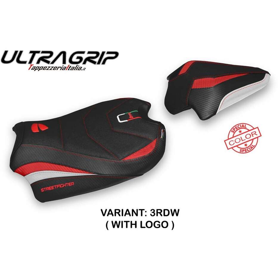 TPZ Italia Sitzbezug speziell für Ducati Streetfighter V4 2020-2024 Modell Veles Ultragrip