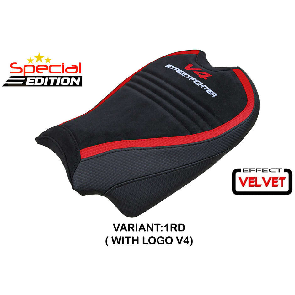TPZ Italia Sitzbezug speziell für Ducati Streetfighter V4 (Modelljahre 2020–2024), Areion Velvet Special Edition