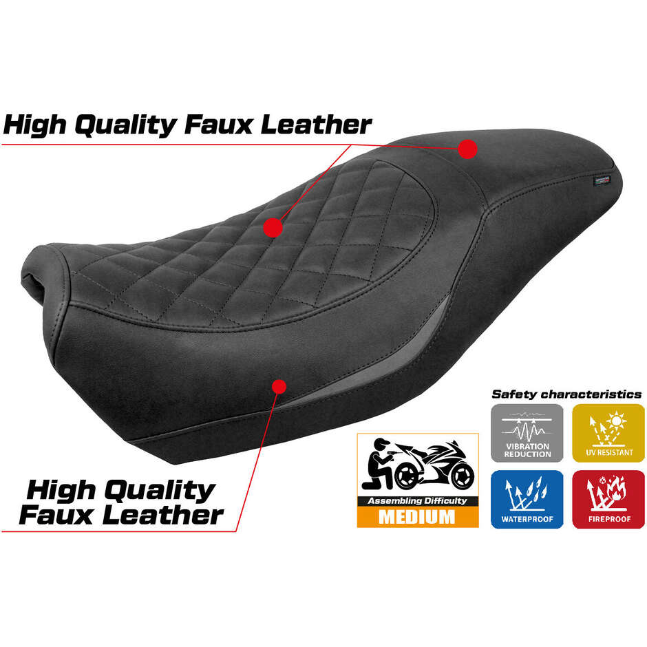 TPZ Italia Sitzbezug speziell für Harley Davidson Street 500 / 750 2016 - 2021 Miami Modell