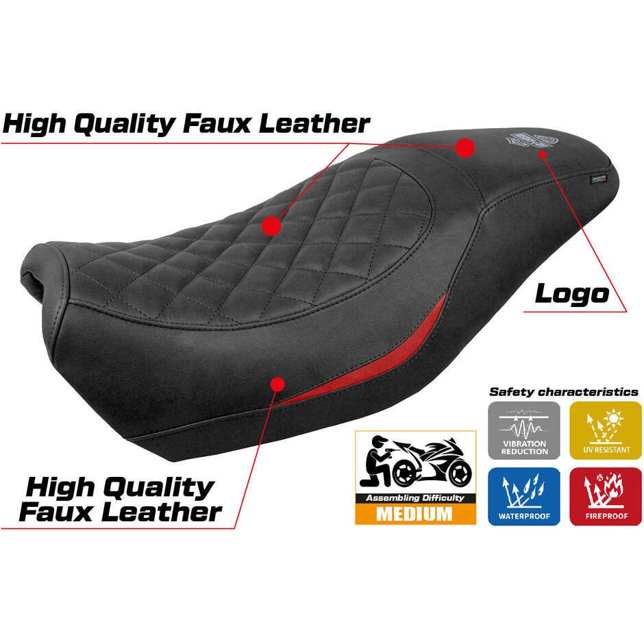 TPZ Italia Sitzbezug speziell für Harley Davidson Street 500 / 750 2016 - 2021 Miami Modell