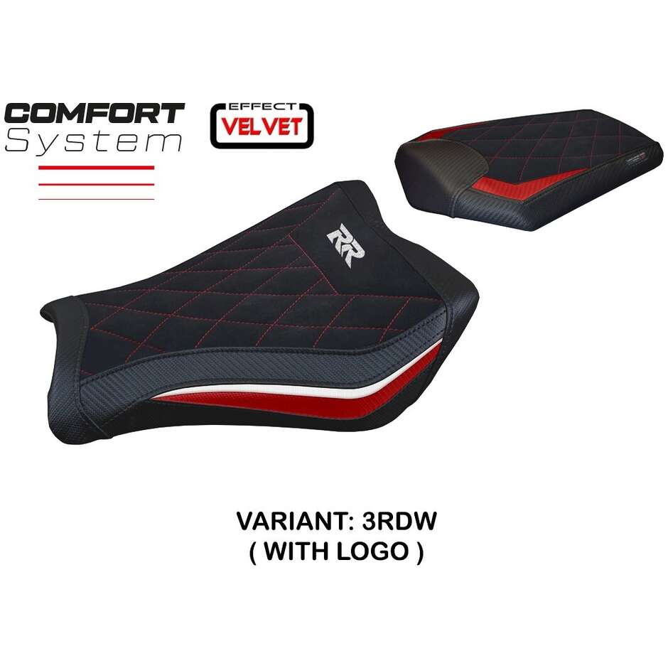 TPZ Italia Sitzbezug speziell für Honda CBR 1000 RR (Modelljahre 2008–2011) mit Janela Velvet Komfortsystem
