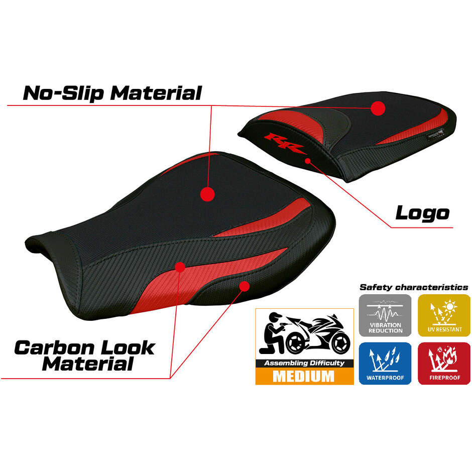 TPZ Italia Sitzbezug speziell für Honda CBR 600 RR 2007-2025 Huelva Modell