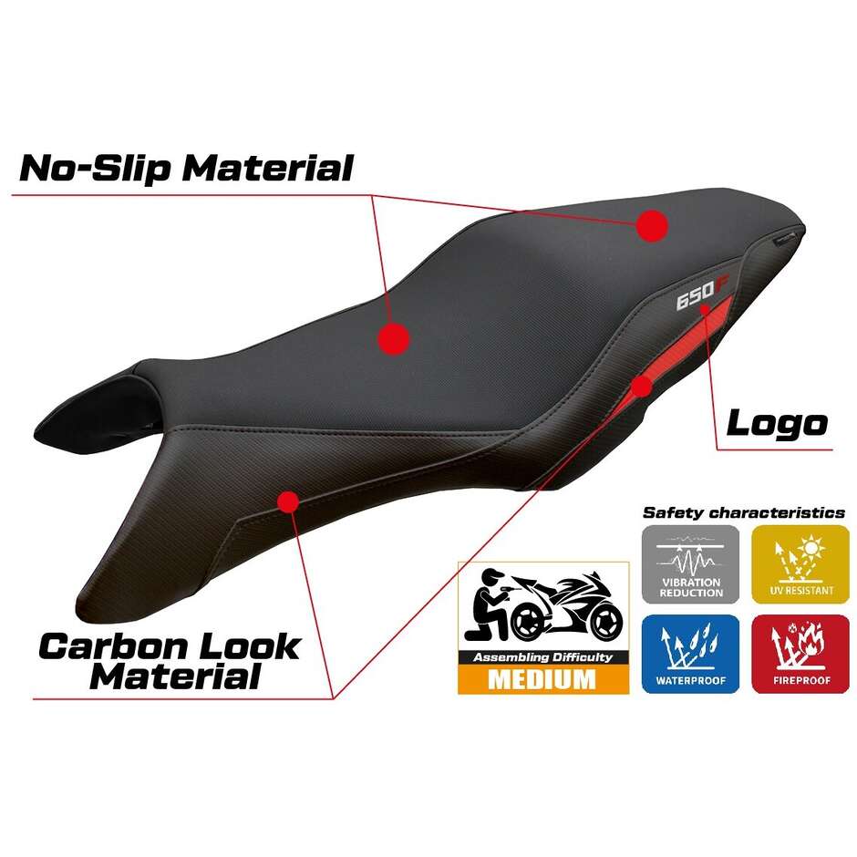TPZ Italia Sitzbezug speziell für Honda CBR 650 F 2014-2018 Oita Modell
