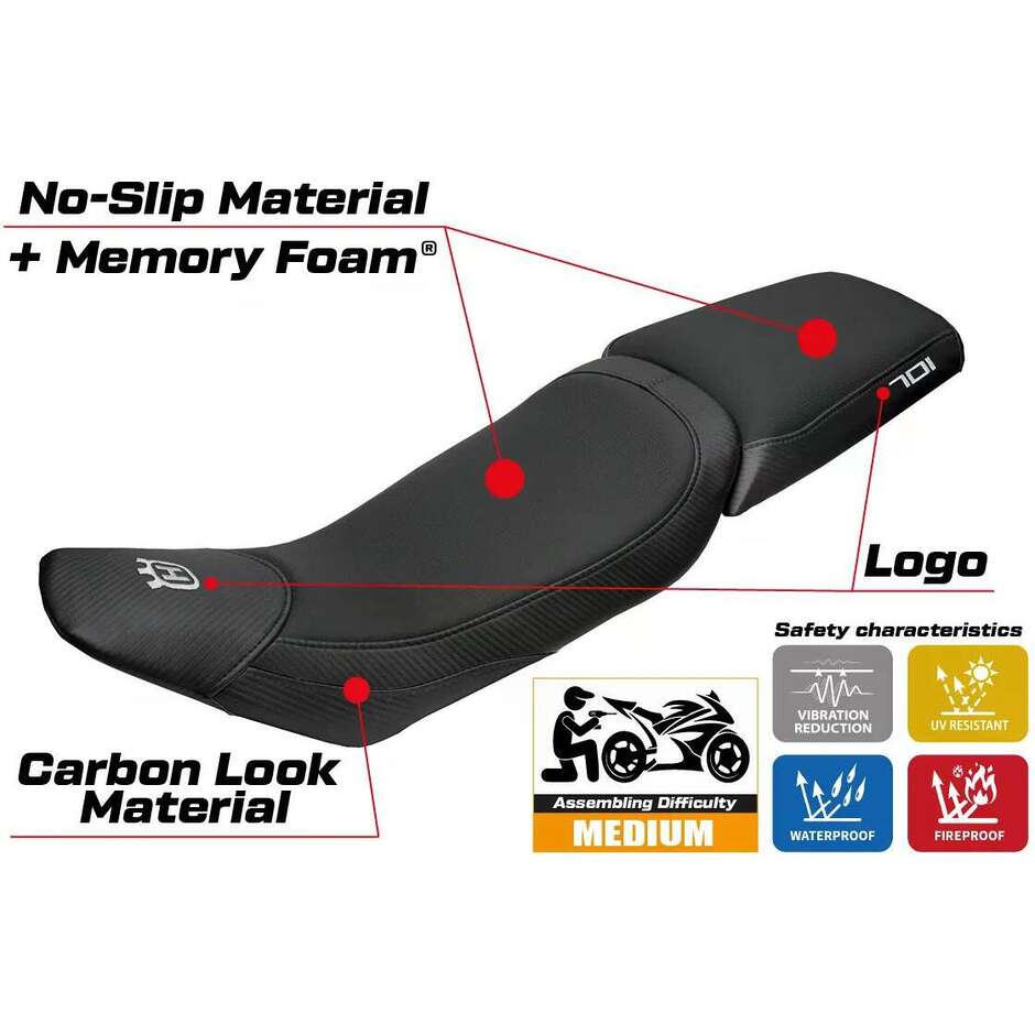 TPZ Italia Sitzbezug speziell für Husqvarna Vitpillen 701 2018-2020 Modell Nacka Comfort System