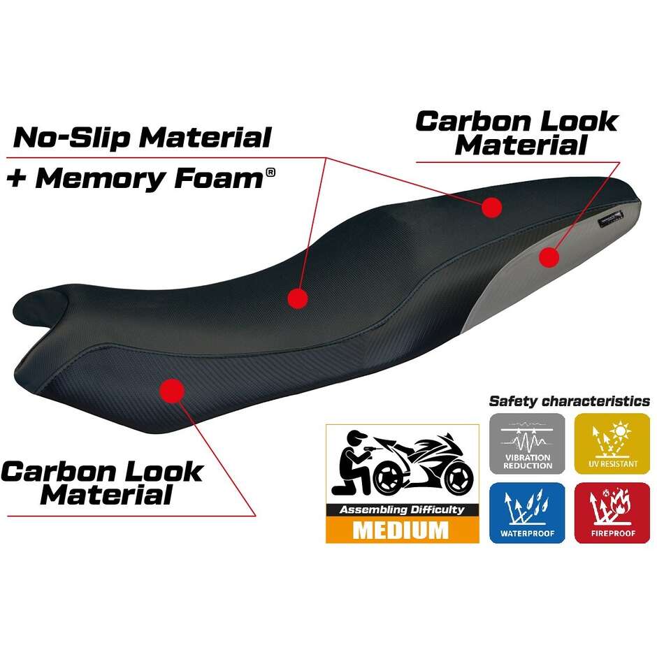 TPZ Italia Sitzbezug speziell für Kawasaki ER-6N / ER-6F 2005–2011, Modell London Comfort System