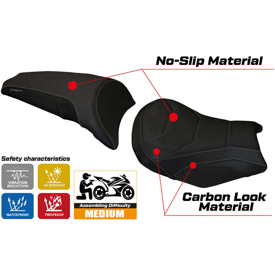 TPZ Italia Sitzbezug speziell für Kawasaki Ninja 650 2017-2025 Sihu Ultragrip Modell