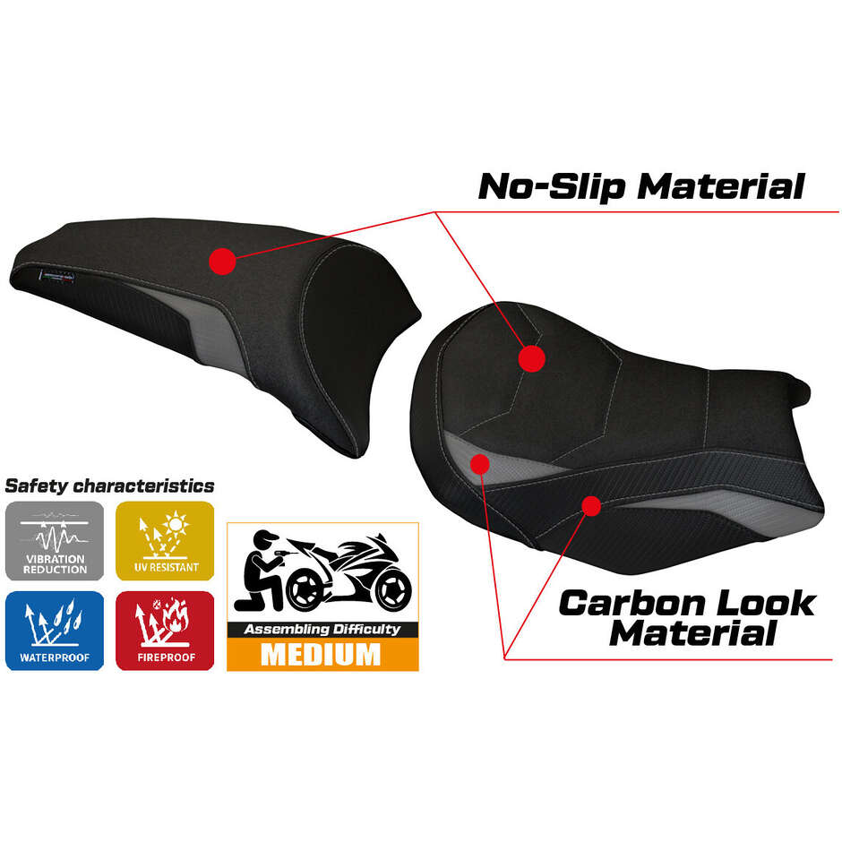TPZ Italia Sitzbezug speziell für Kawasaki Ninja 650 2017-2025 Sihu Ultragrip Modell