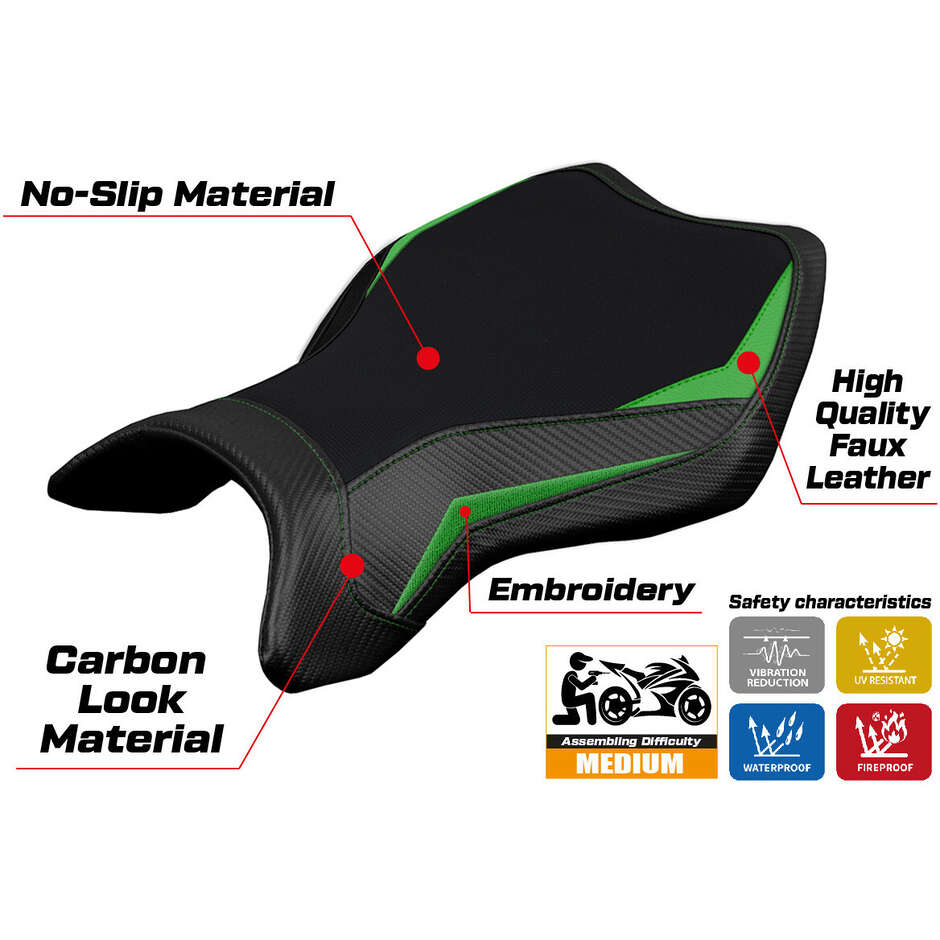 TPZ Italia Sitzbezug speziell für Kawasaki Ninja H2 R 2015-2025 MadMax Modell