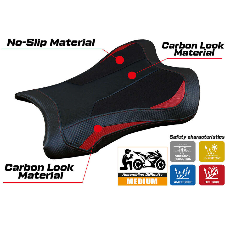 TPZ Italia Sitzbezug speziell für Kawasaki Ninja ZX 10 RR 2021-2025 Garen Ultragrip Modell