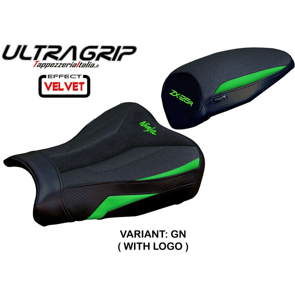 TPZ Italia Sitzbezug speziell für Kawasaki Ninja ZX 25 R (Modelljahre 2020–2025), Hermes Ultragrip Velvet