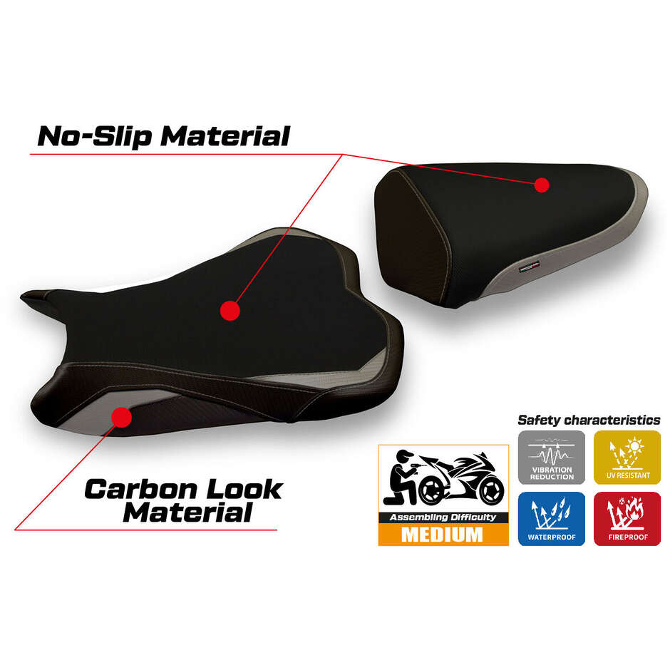 TPZ Italia Sitzbezug speziell für Kawasaki Ninja ZX 6 R 2009 - 2012 Modell Medan 1