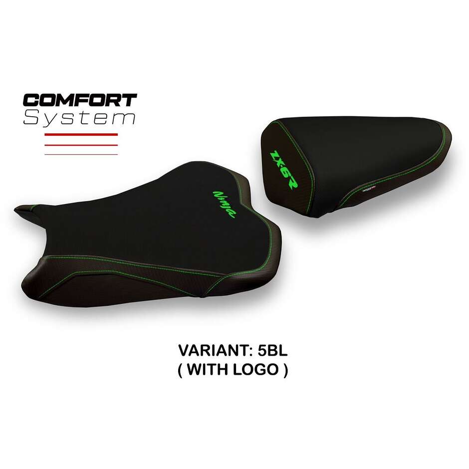 TPZ Italia Sitzbezug speziell für Kawasaki Ninja ZX 6 R (Modelljahre 2009–2012), Jakarta 2 Komfortsystem