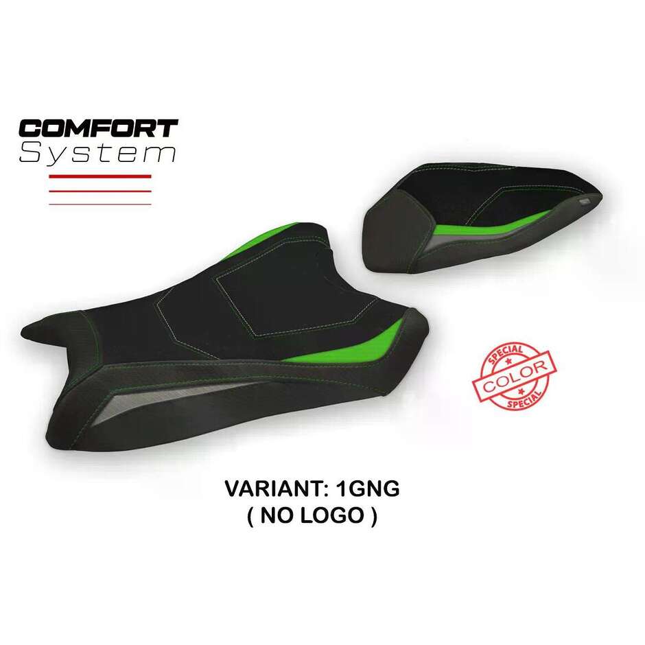 TPZ Italia Sitzbezug speziell für Kawasaki Ninja ZX 6 R (Modelljahre 2019–2025), Anadia-Sonderfarbe, Komfortsystem