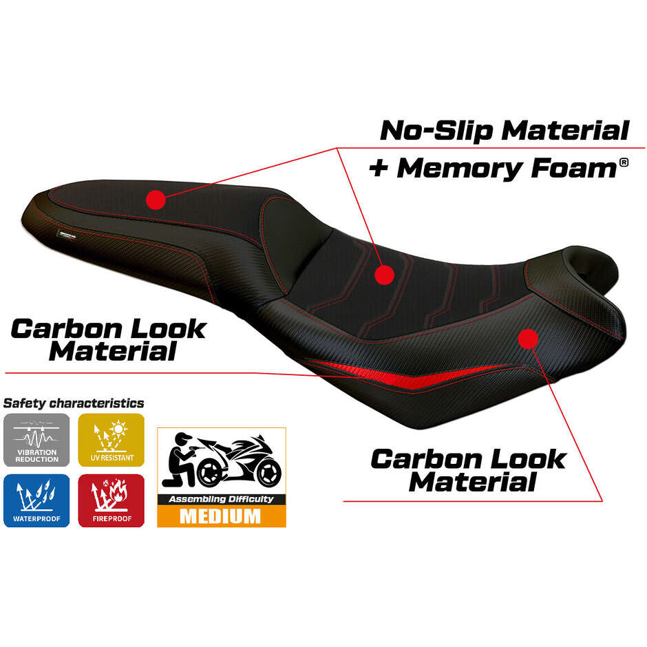 TPZ Italia Sitzbezug speziell für Kawasaki Versys 650 (Modelljahre 2007–2025) mit Nasir Komfortsystem
