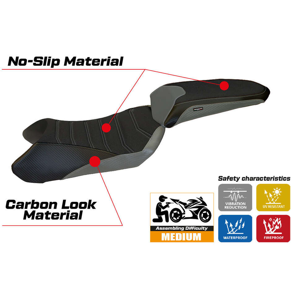 TPZ Italia Sitzbezug speziell für Kawasaki Z 1000 SX 2011 - 2016 Modell Cosenza 1 Ultragrip