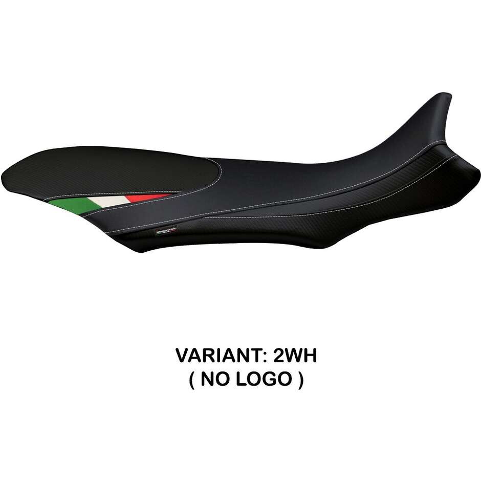 TPZ Italia Sitzbezug speziell für MV Agusta Rivale 800 2013 - 2018 Sorrento-Modell, Total Black Tricolore