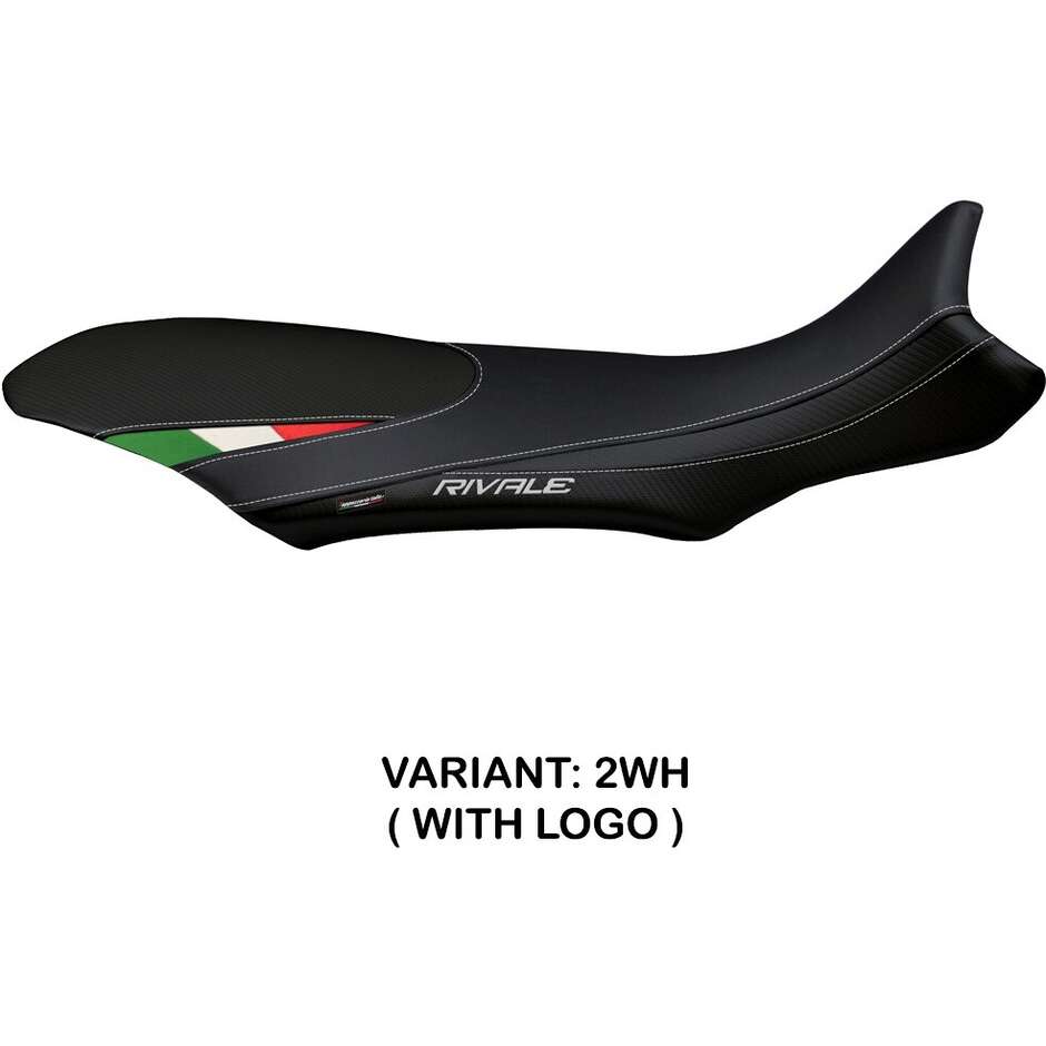 TPZ Italia Sitzbezug speziell für MV Agusta Rivale 800 2013 - 2018 Sorrento-Modell, Total Black Tricolore