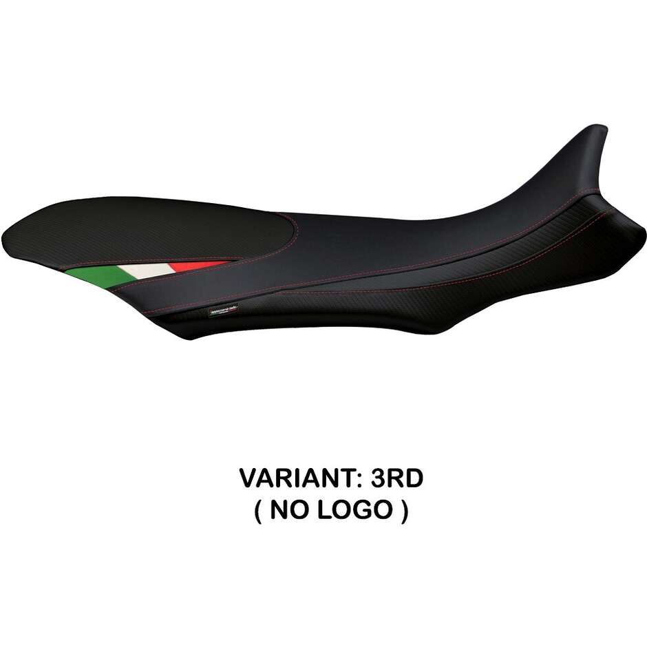 TPZ Italia Sitzbezug speziell für MV Agusta Rivale 800 2013 - 2018 Sorrento-Modell, Total Black Tricolore