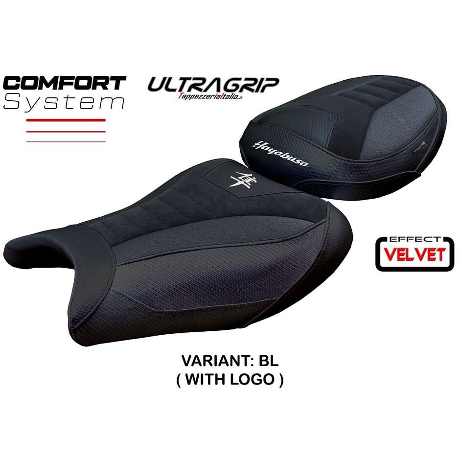 TPZ Italia Sitzbezug speziell für Suzuki GSX R 1300 Hayabusa (Modelljahre 2021–2025) mit Denia Velvet Ultragrip Komfortsystem